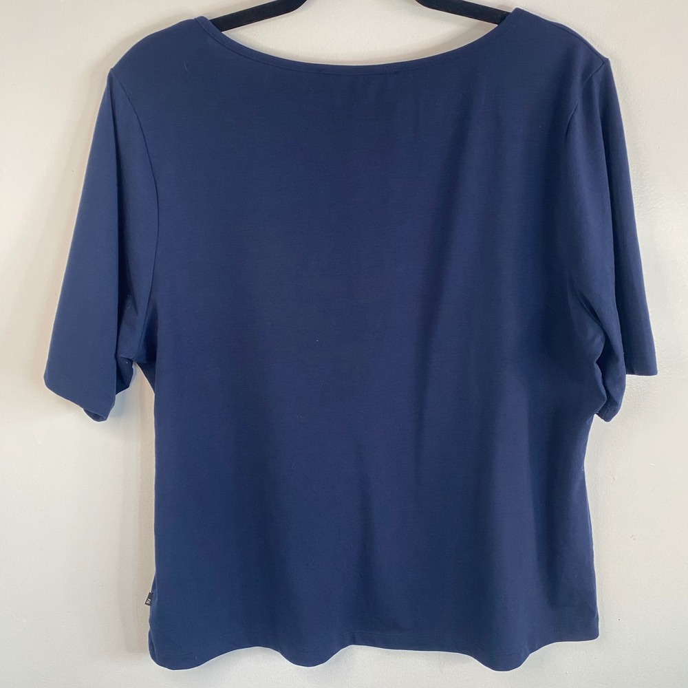 FIG Clothing Navy Blue Top XL Recycled Polyester Lyocell Elbow‎ Sleeve - Picture 3 of 6